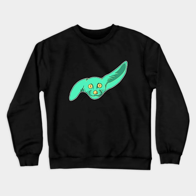 cute cyan fannec fox face cartoon Crewneck Sweatshirt by dwalikur